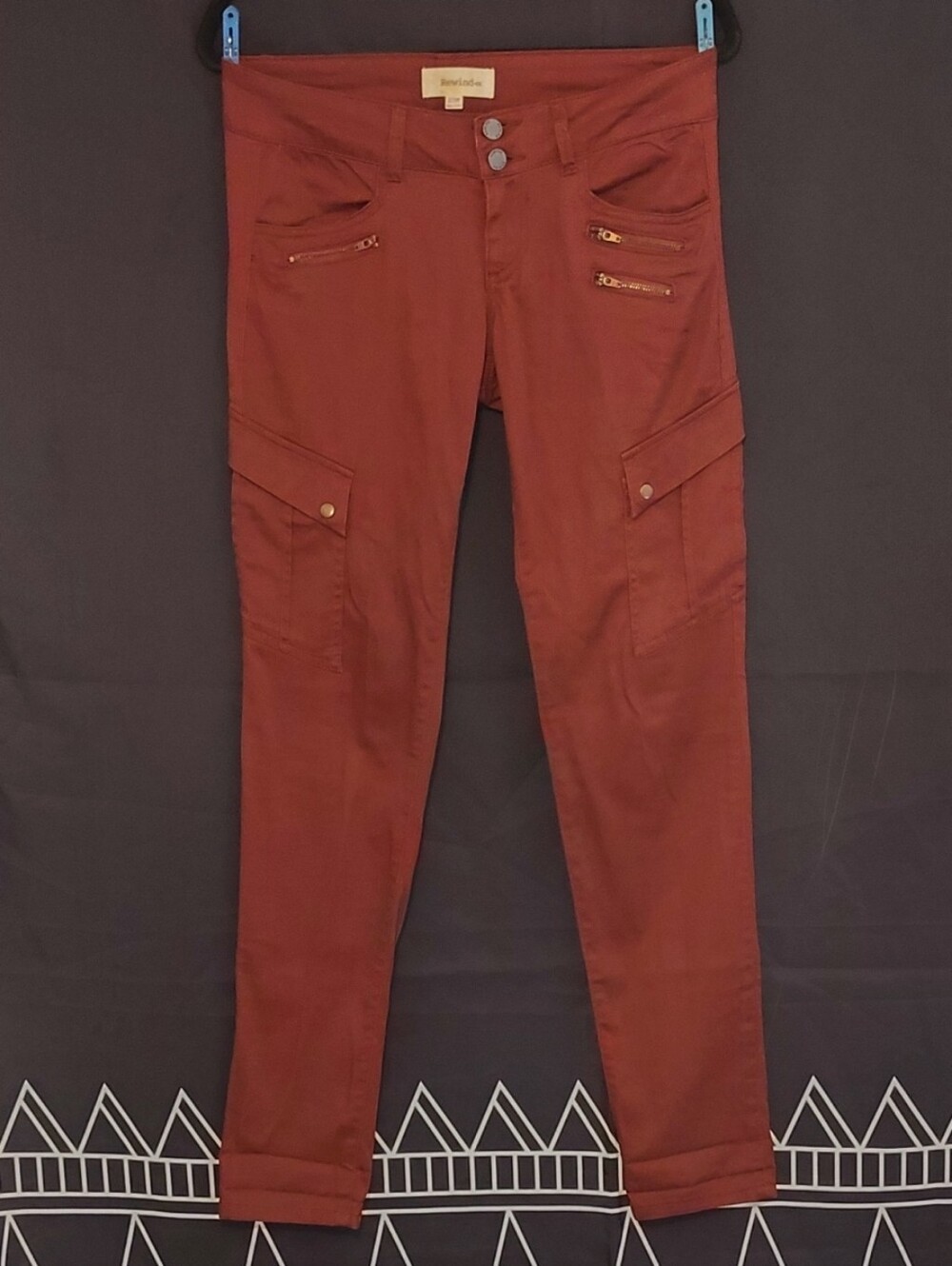 Rewind Rust Skinny Cargo Pants